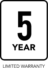 Sunbrella 5-year limited warranty badge