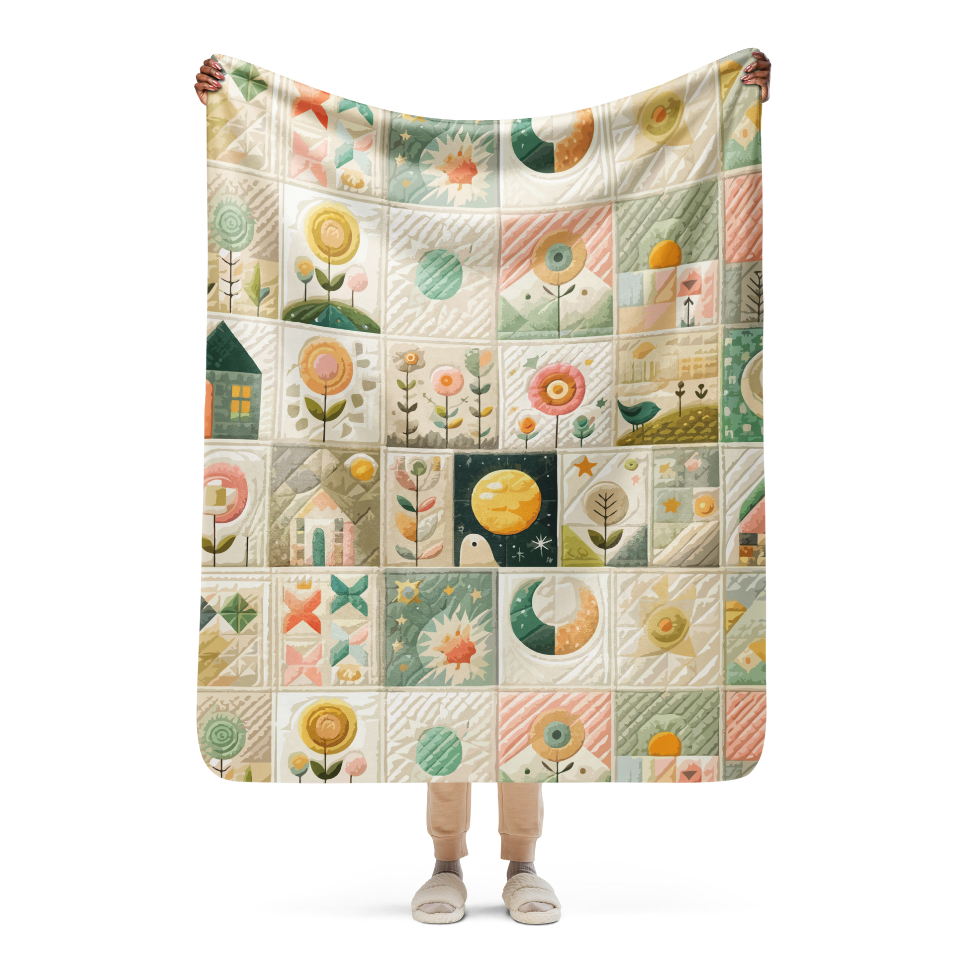 Fresh Blossom Sherpa Blanket