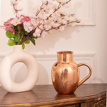 Copper Hammered Pitcher Jug