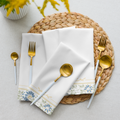 Blue Border Cloth Napkin Set