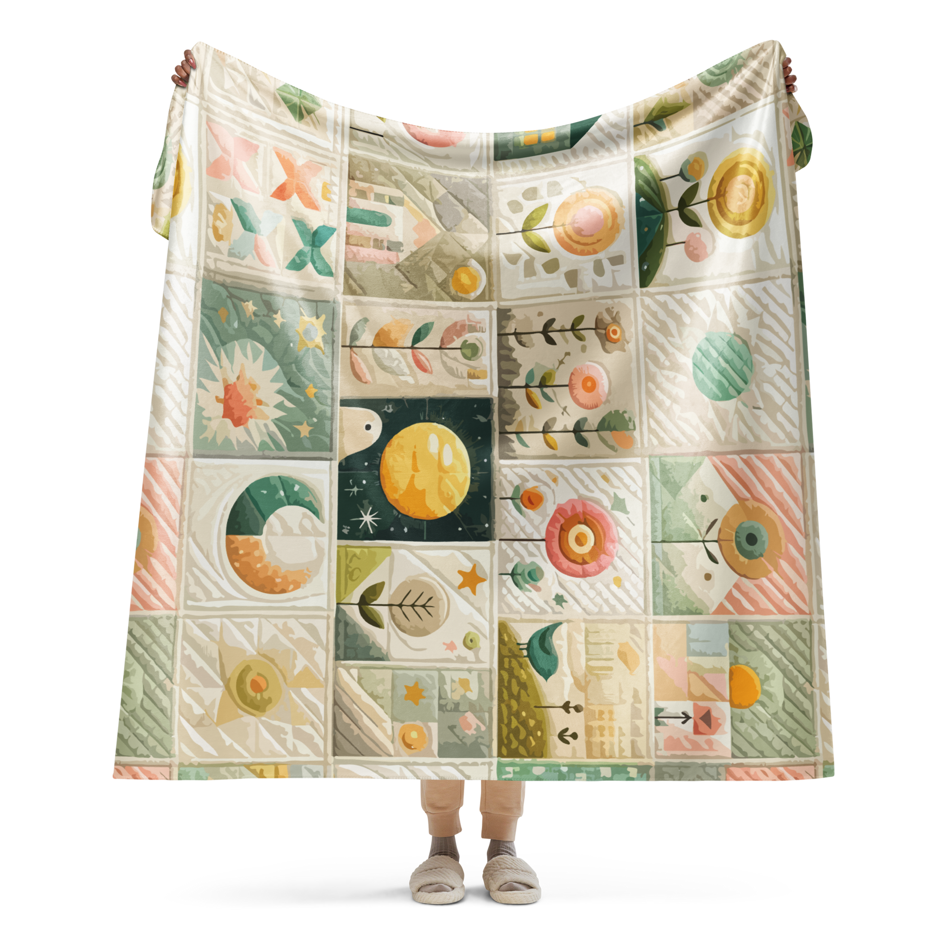 Fresh Blossom Sherpa Blanket