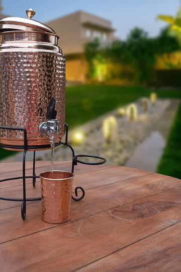 Hammered Copper Water Container / Dispenser