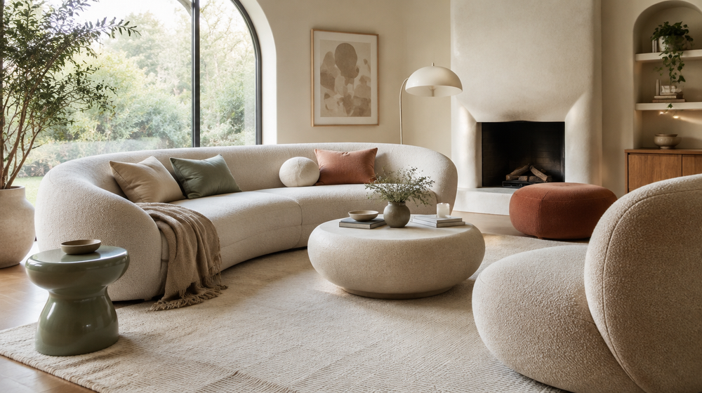 Curved furniture trend soften your space with rounded edges