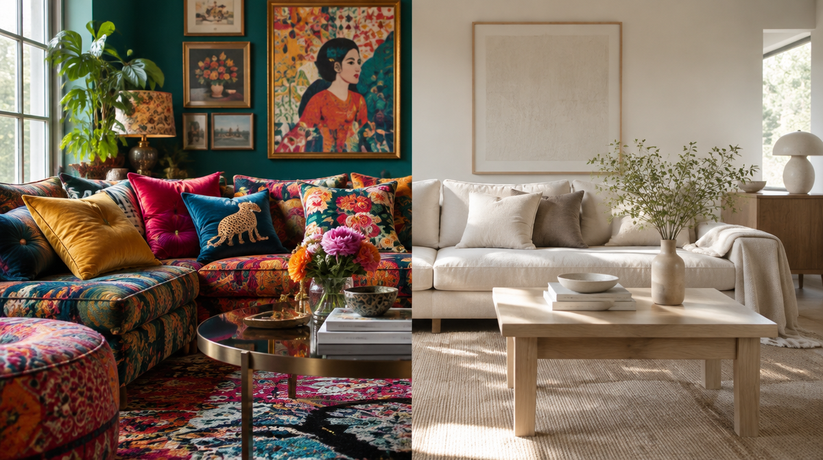 Vibrant maximalist vs minimalist find your perfect home decor balance
