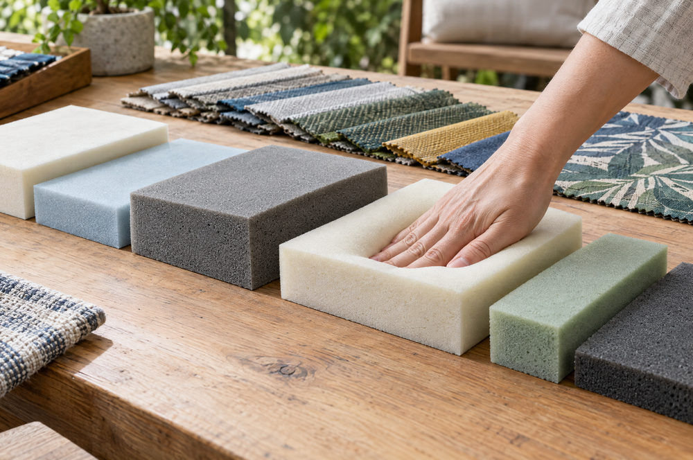Foam cushion samples of different densities