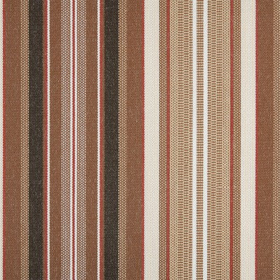 Agora Rayure Marron outdoor curtain fabric swatch