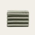 Deia Australian Cotton Towels, in Sage & Ecru, washcloths (set of 4)