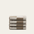 Pietra Australian Cotton Towels, in Tan & Ecru, washcloths (set of 4)
