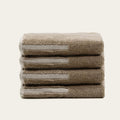 Sorrel Australian Cotton Towels, in Tan & Ecru, washcloth (set of 4)