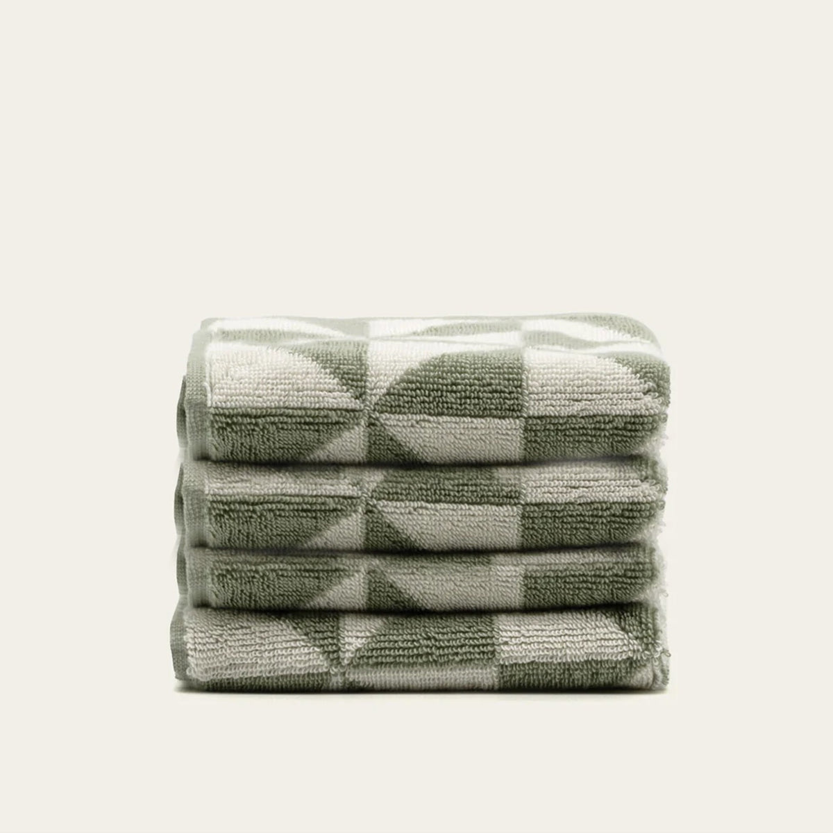 Umbra Australian Cotton Towels, in Sage & Ecru, washcloths (set of 4)