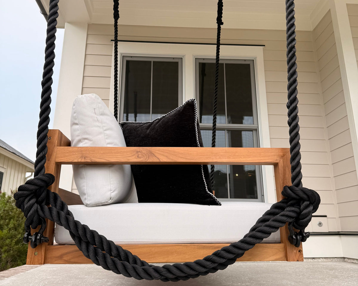 Bimini Grade A Teak Porch Swing Bed, Standard, view 3