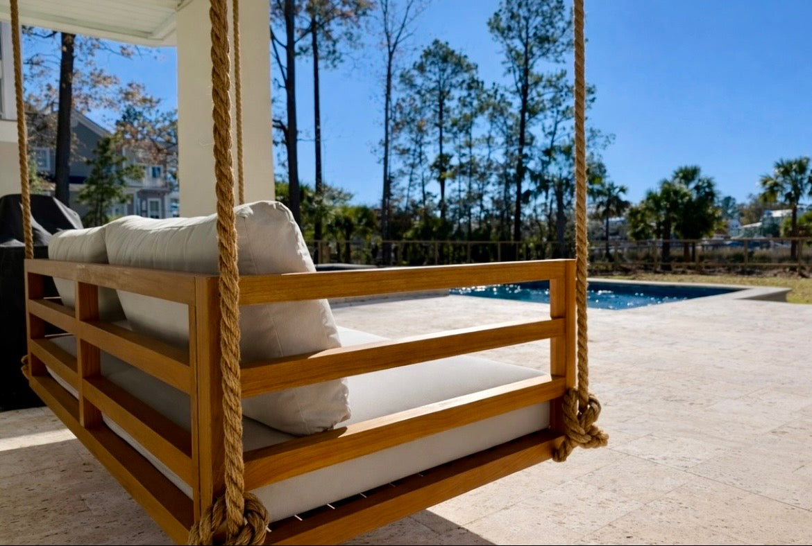 Del Mar Grade A Teak Porch Swing Bed, Small, view 4