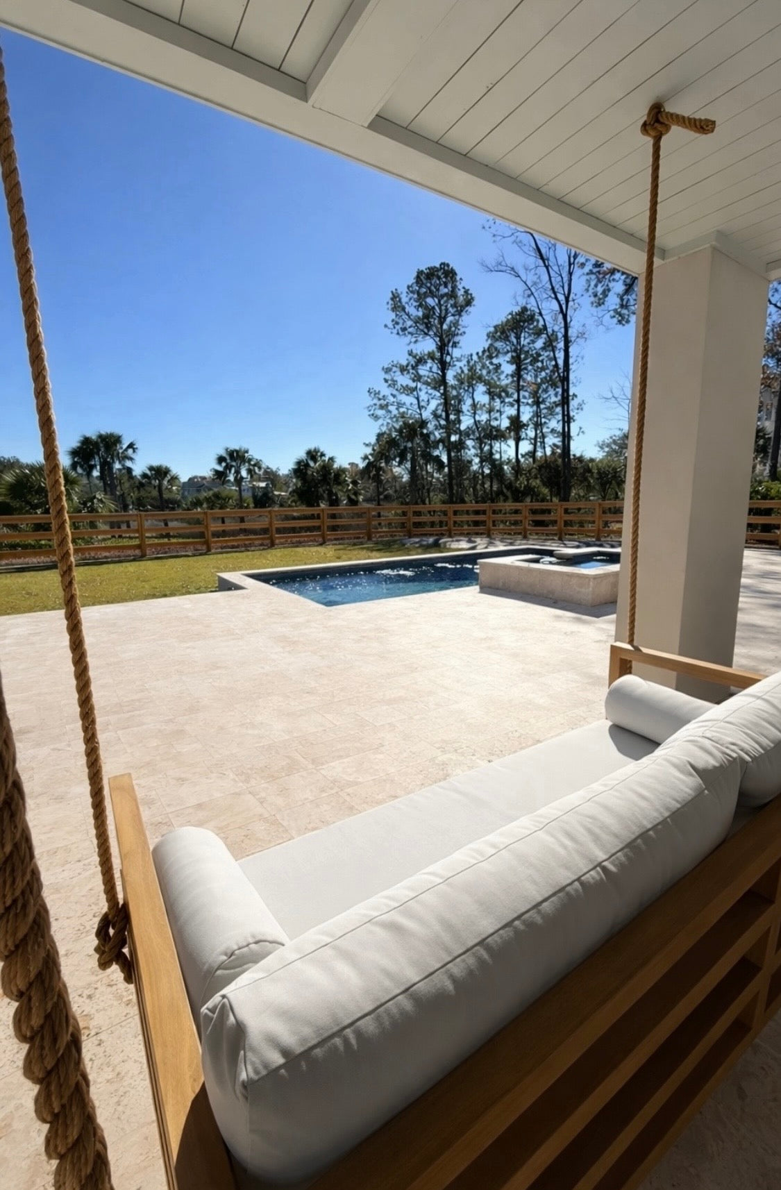 Del Mar Grade A Teak Porch Swing Bed, Small, view 3