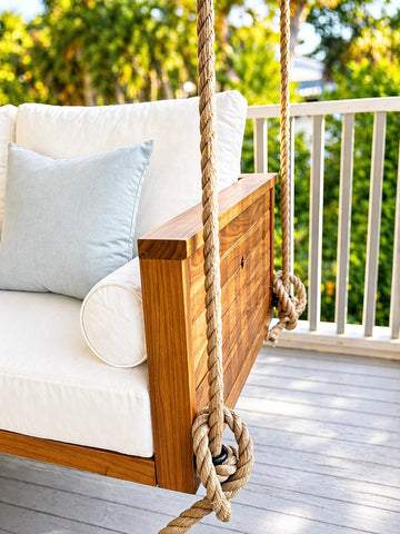 Sedona Teak Porch Swing Bed, Small