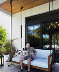 Delray Slat-Back Teak Swing Bed, Standard, view 2