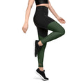 Black And Olive Green High - Performance Sports Leggings