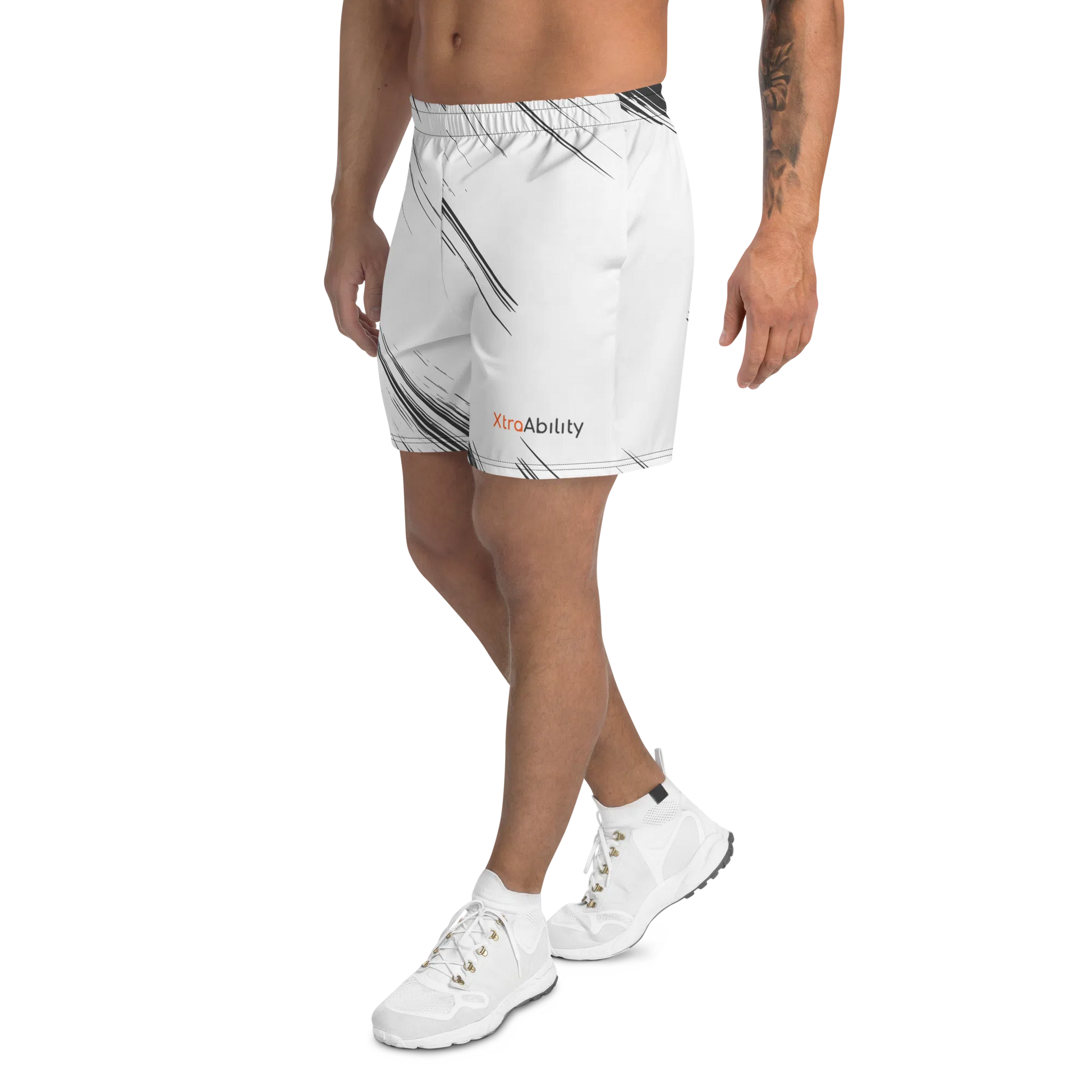 Black And White Men's Recycled Athletic Shorts