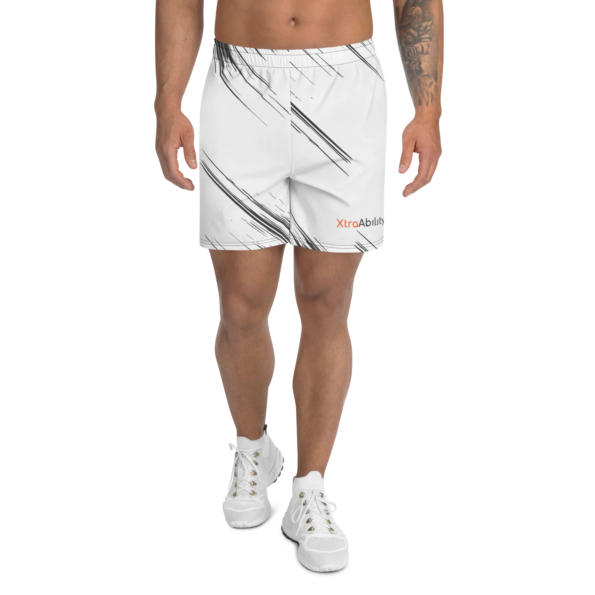 Black And White Men's Recycled Athletic Shorts