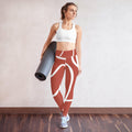 Bold Red Zen: Yoga Leggings with Graphic Accents