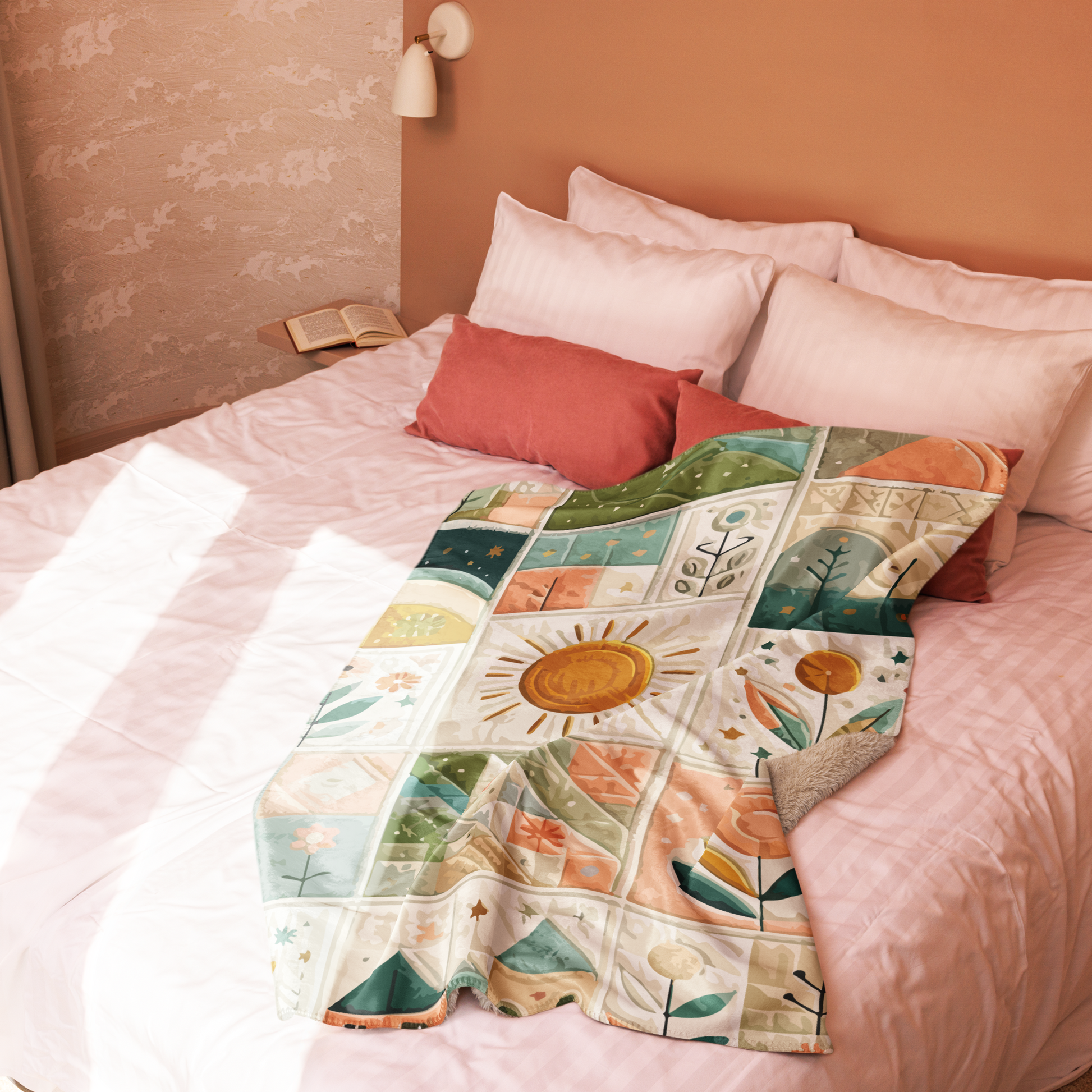 Bloomy Spring Sherpa Blanket