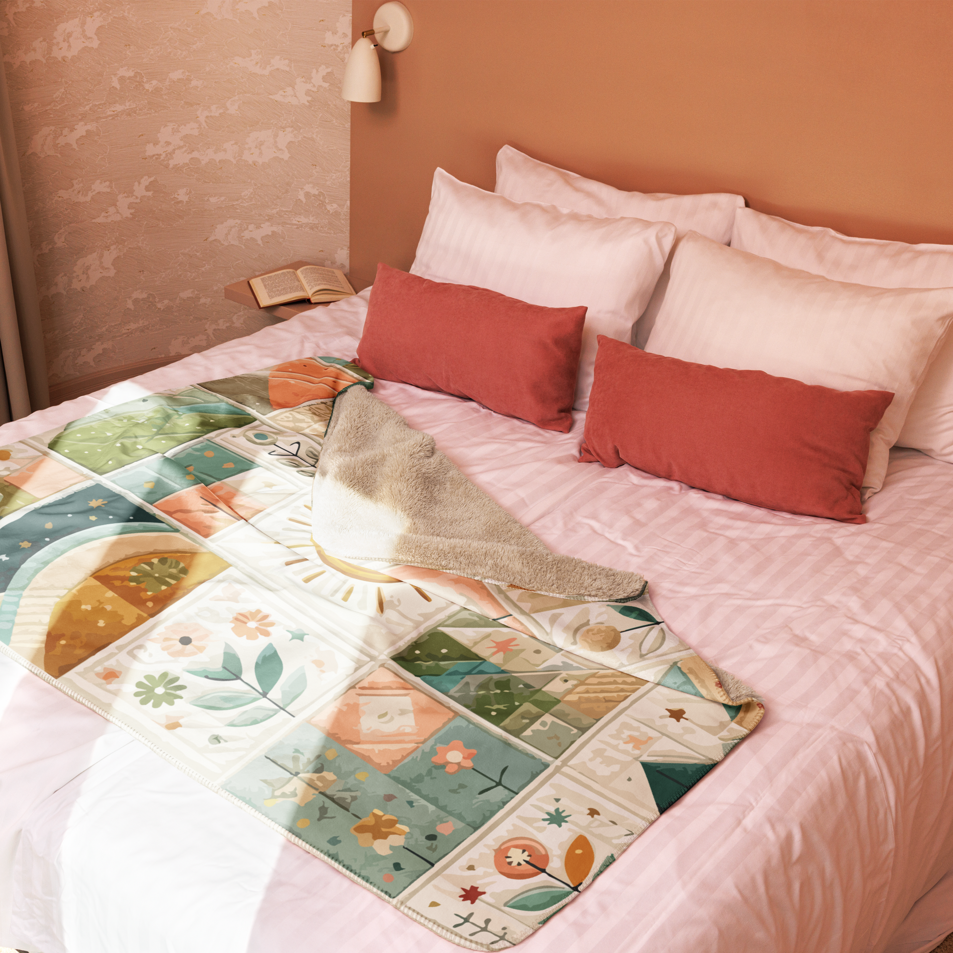 Bloomy Spring Sherpa Blanket