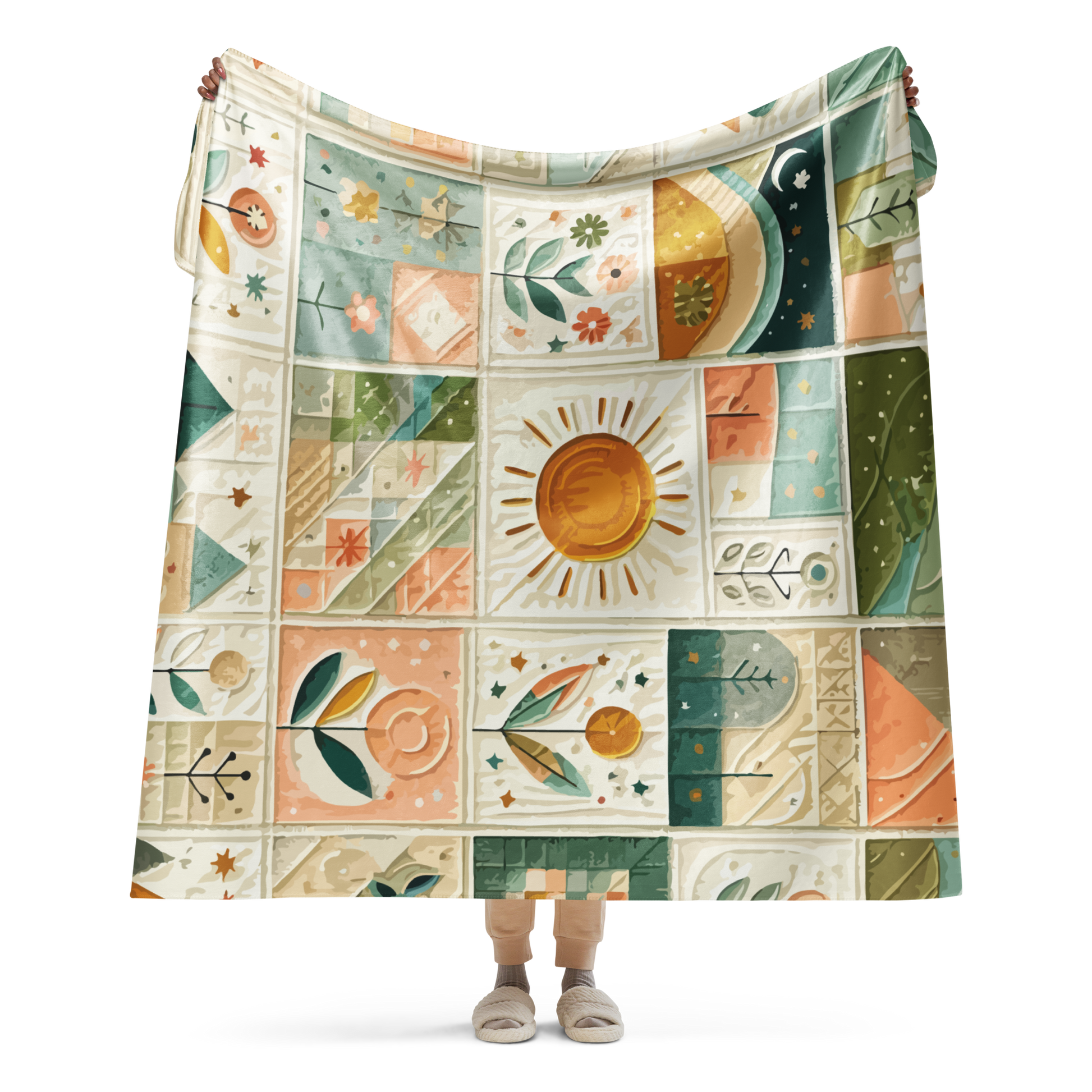 Bloomy Spring Sherpa Blanket
