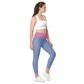 Dual Pink Shade Crossover Leggings with Pockets