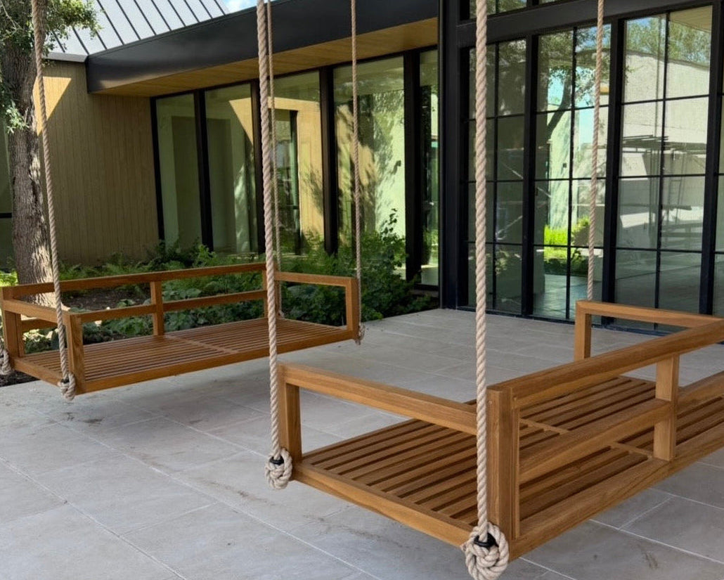 Bimini Grade A Teak Porch Swing Bed, Standard, view 2