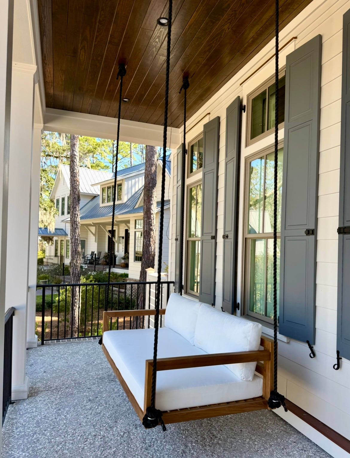 Bimini Grade A Teak Porch Swing Bed, Small, view 3