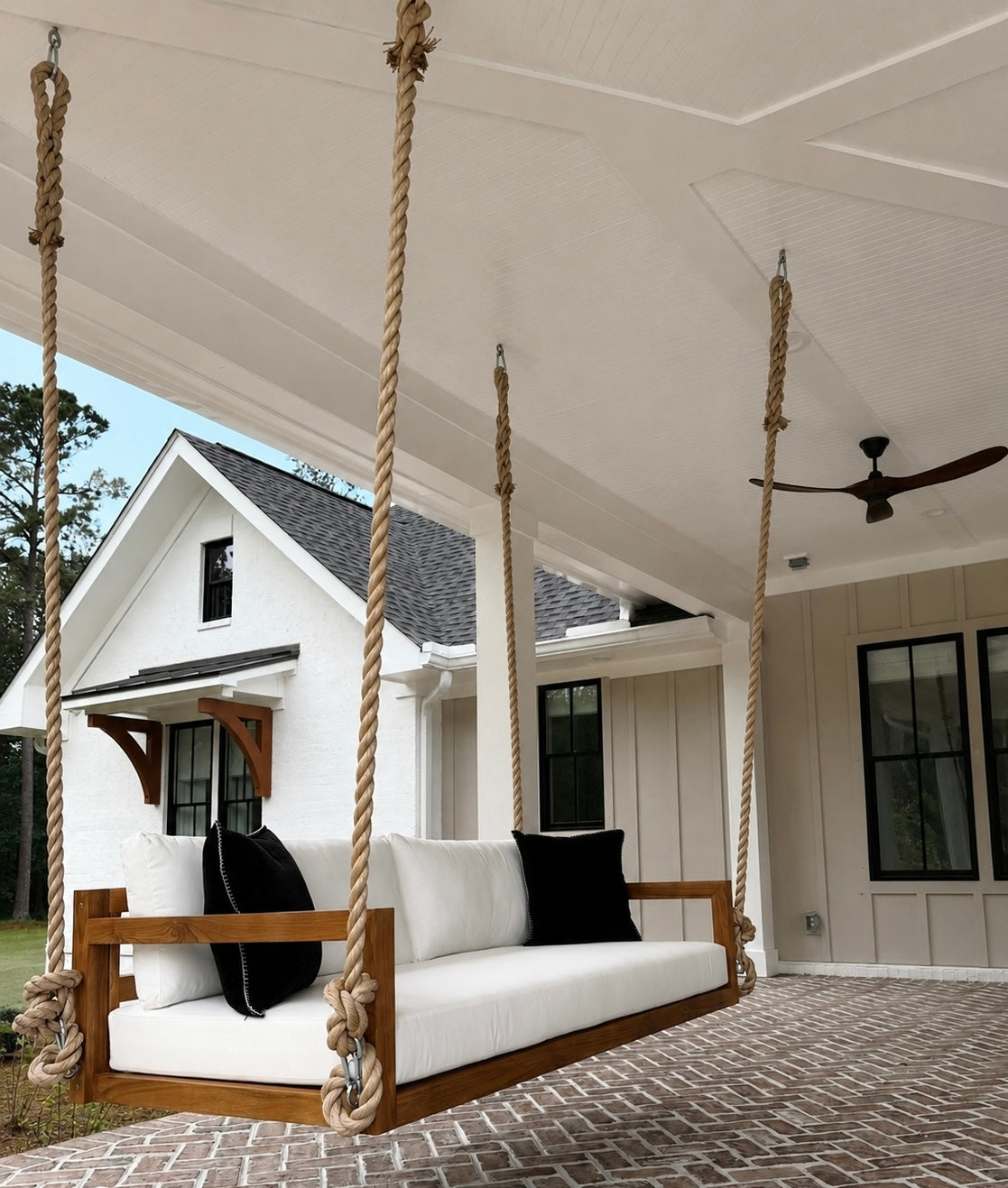 Bimini Grade A Teak Porch Swing Bed, Standard