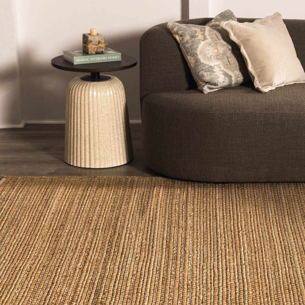 Tavor Hand-Woven Jute & Cotton Rug in Tan, view 3
