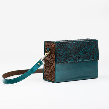 Verde Fauna Carved Messenger Bag