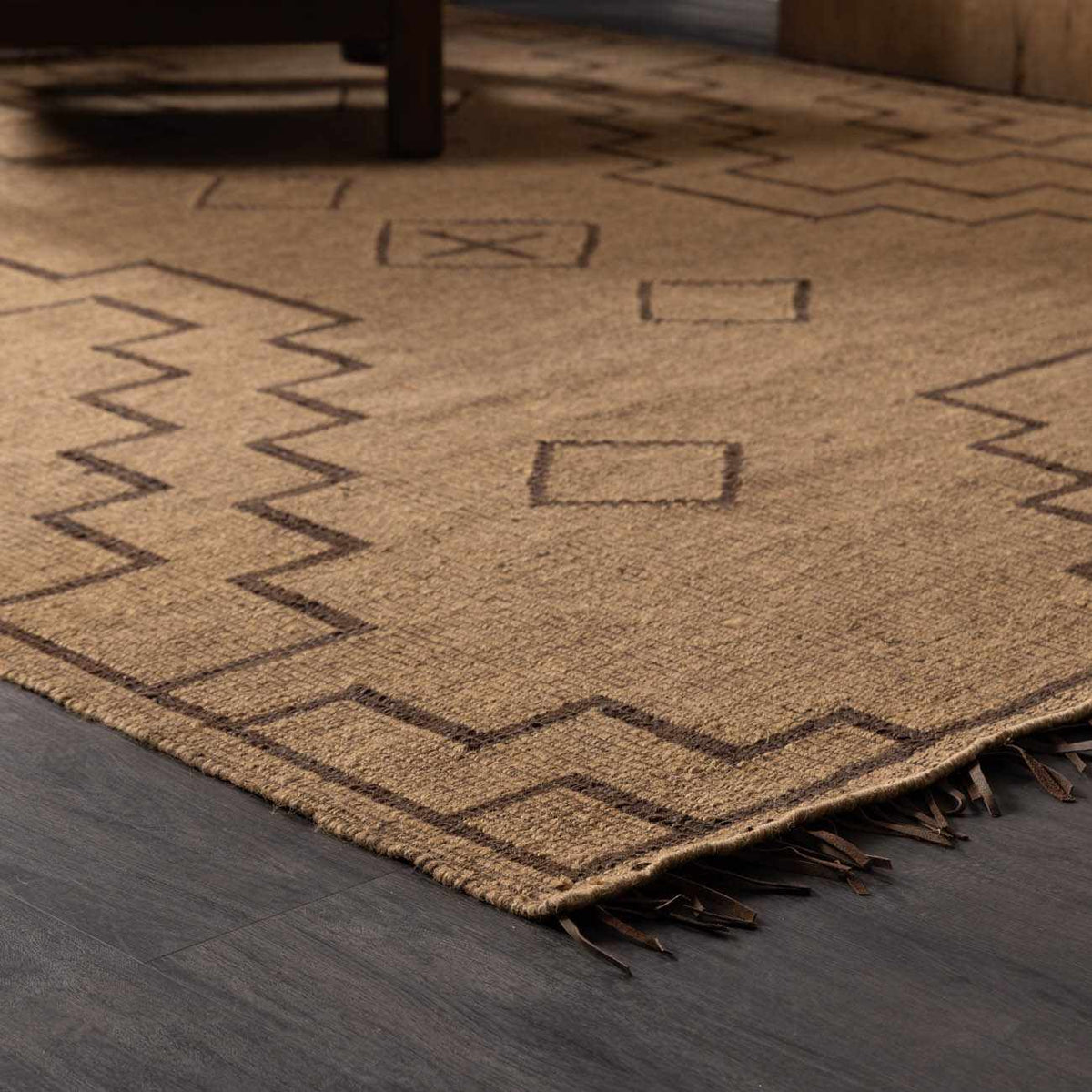 Dubrovnik Jute & Leather Area Rug, view 4