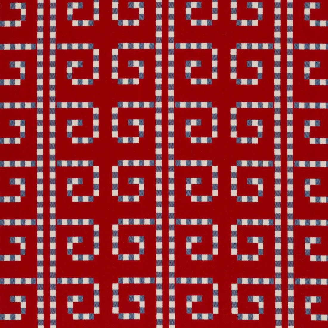 Sunbrella Block Shop Key Cardinal fabric swatch