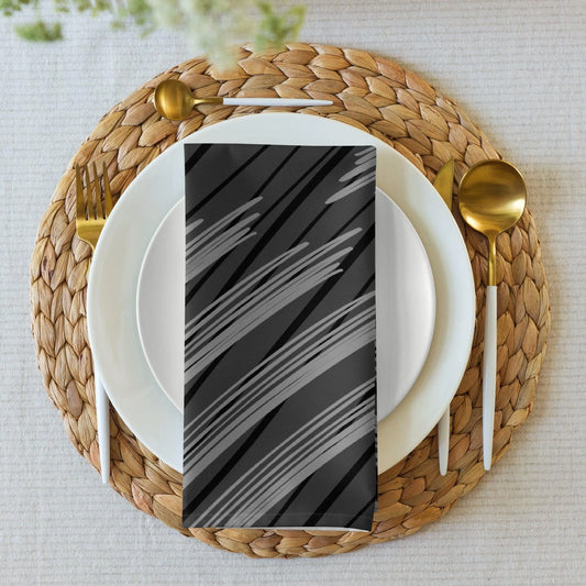 Dual White and Black Cloth Napkin Set