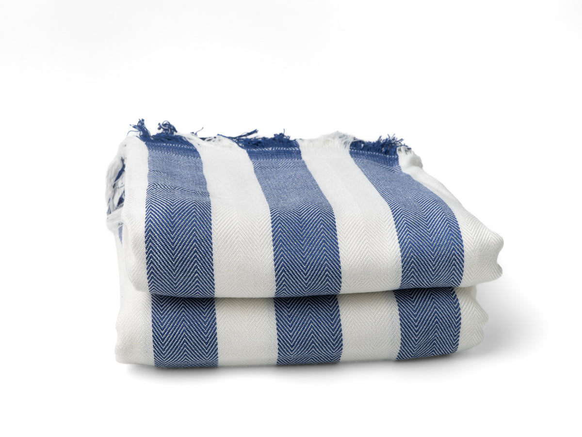 Blue and Green Stripe Bamboo Bath Towel 28 x 58, photo 1