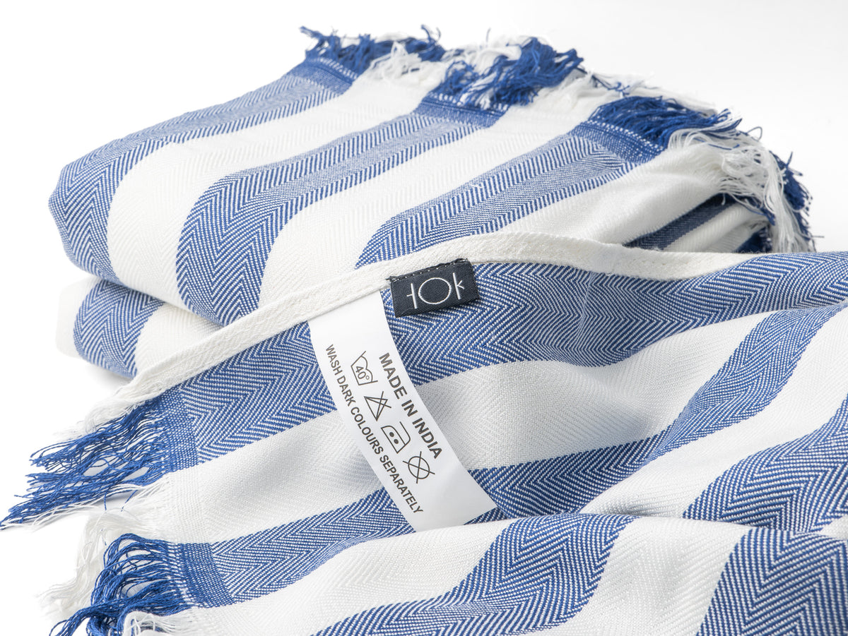Blue and Green Stripe Bamboo Bath Towel 28 x 58, photo 15