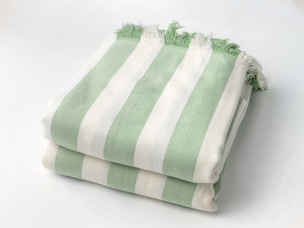 Blue and Green Stripe Bamboo Bath Towel 28 x 58, photo 2