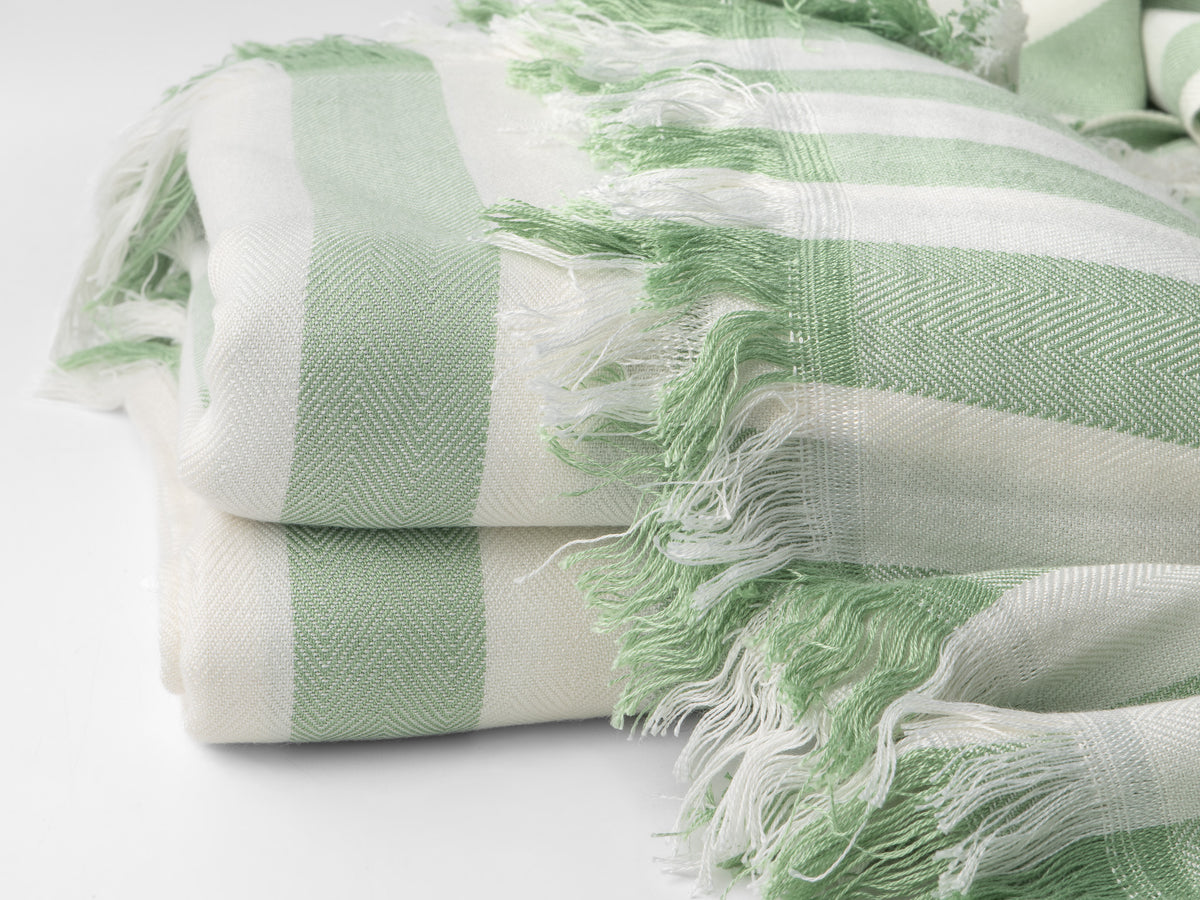 Blue and Green Stripe Bamboo Bath Towel 28 x 58, photo 4