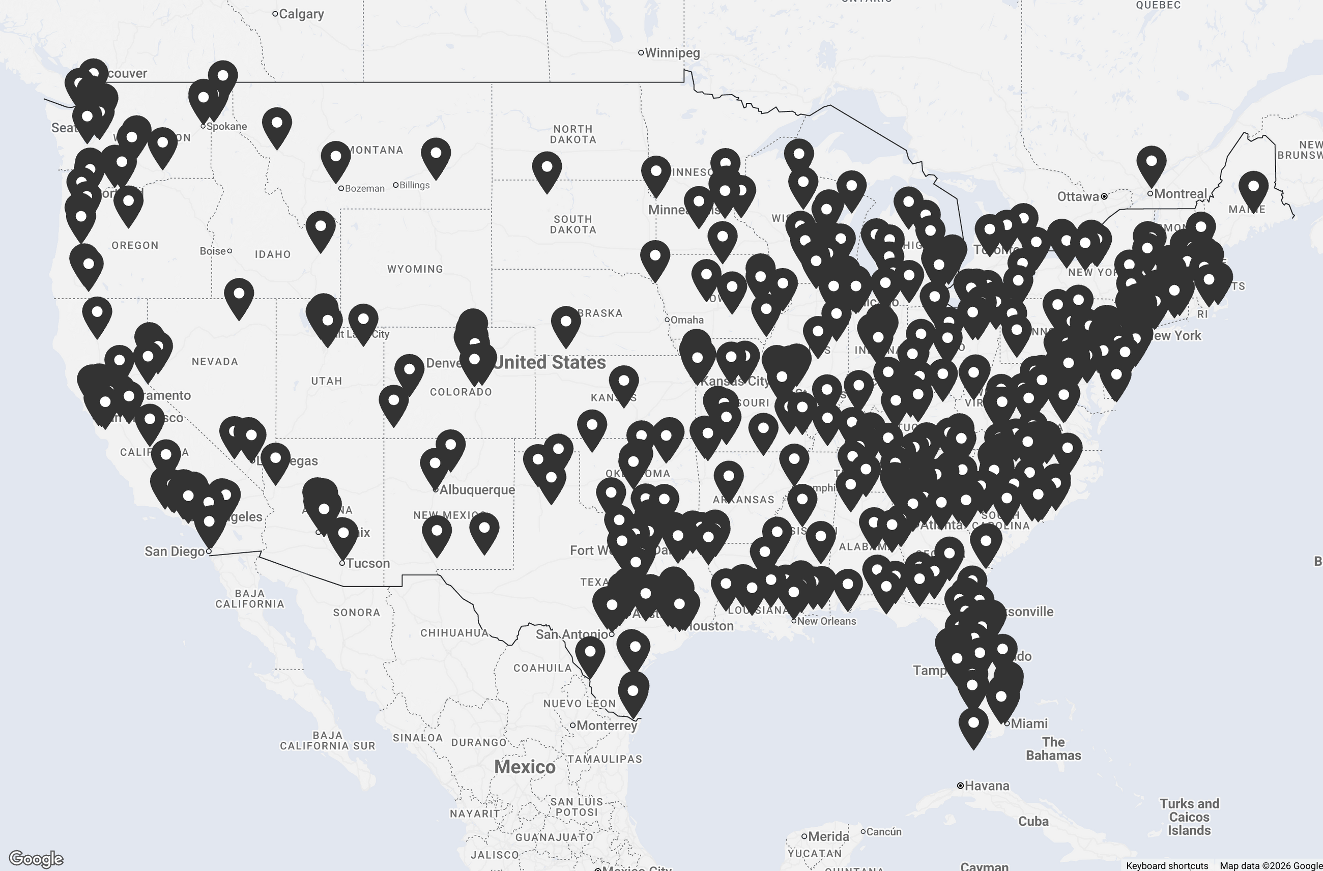 North America partners map