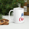 Season's Greetings: Merry Christmas White Glossy Ceramic Mug – Celebrate in Style with Fabrica Kraft