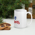 Season's Greetings: Merry Christmas White Glossy Ceramic Mug – Celebrate in Style with Fabrica Kraft
