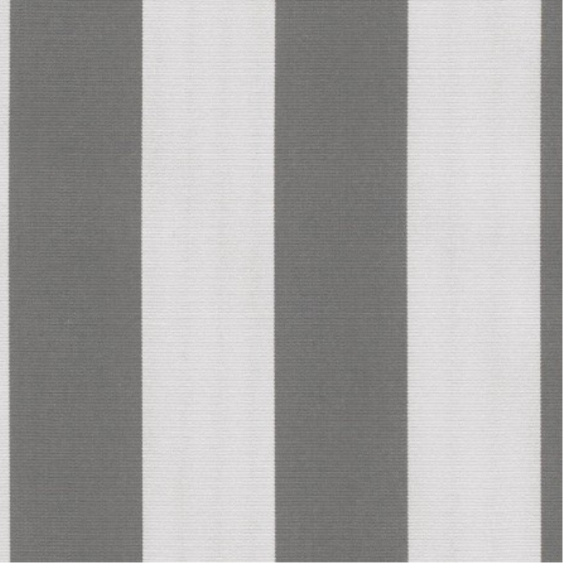 Sunbrella Yacht Stripe Charcoal Grey outdoor curtain fabric swatch