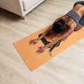 Sunny Asanas: Elevate Your Practice with our Yellow Yoga Mat featuring Artful Pose Prints