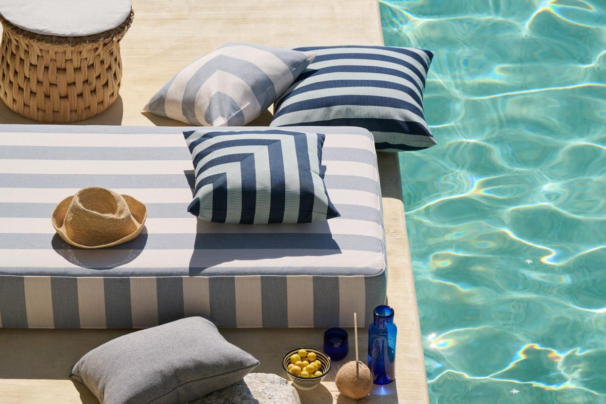 Fabrica Kraft custom cushions styled indoors and outdoors