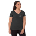 Women's Eco - Friendly V-Neck T-Shirts with Tree of Life Motif