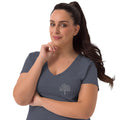 Women's Eco - Friendly V-Neck T-Shirts with Tree of Life Motif