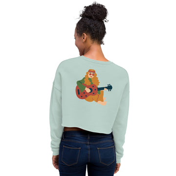 Women's Multi-Color Crop Sweatshirt with Retro Back Design