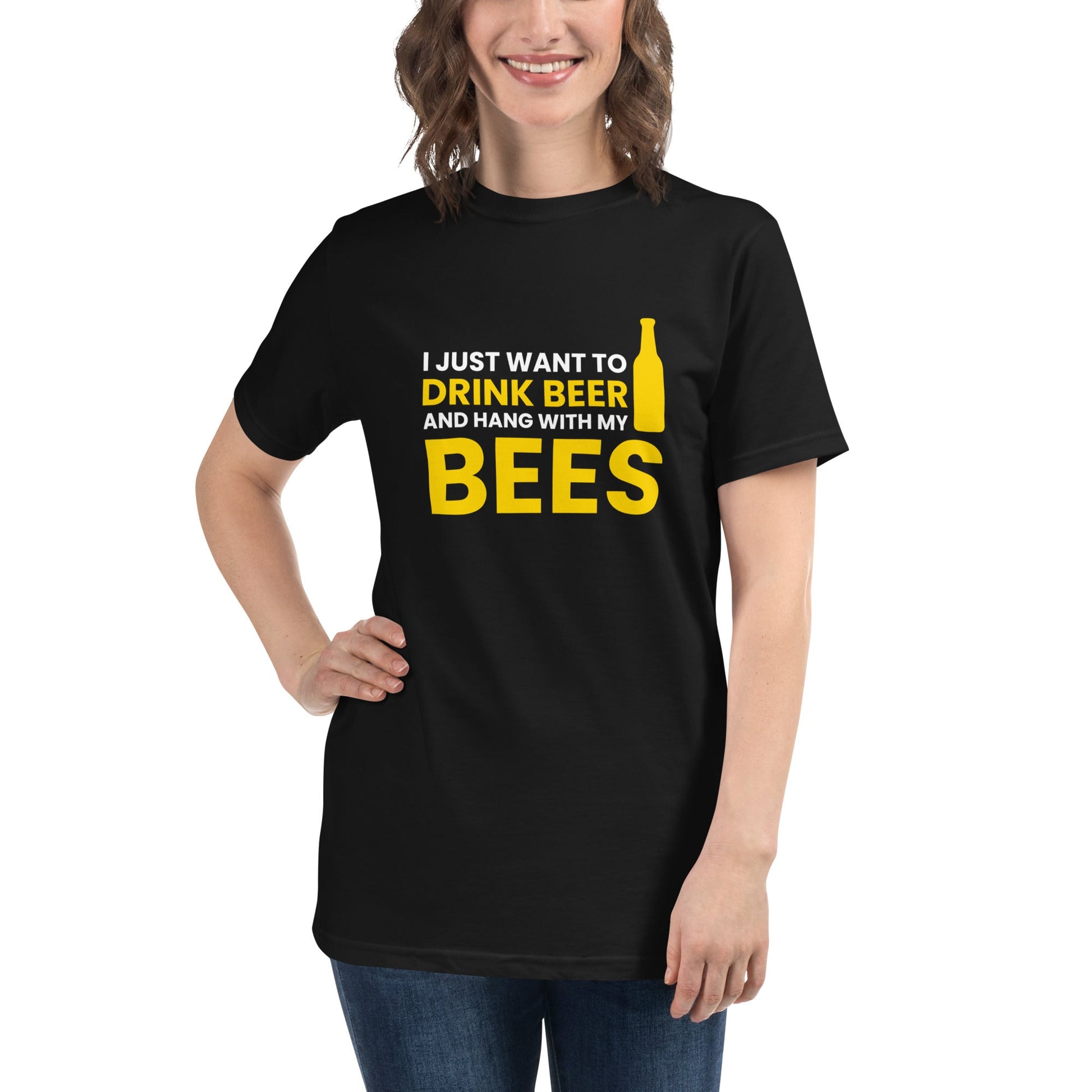 Women's Organic 'Beer and Bees' Tee: Nature-Friendly Comfort with a Fun Twist