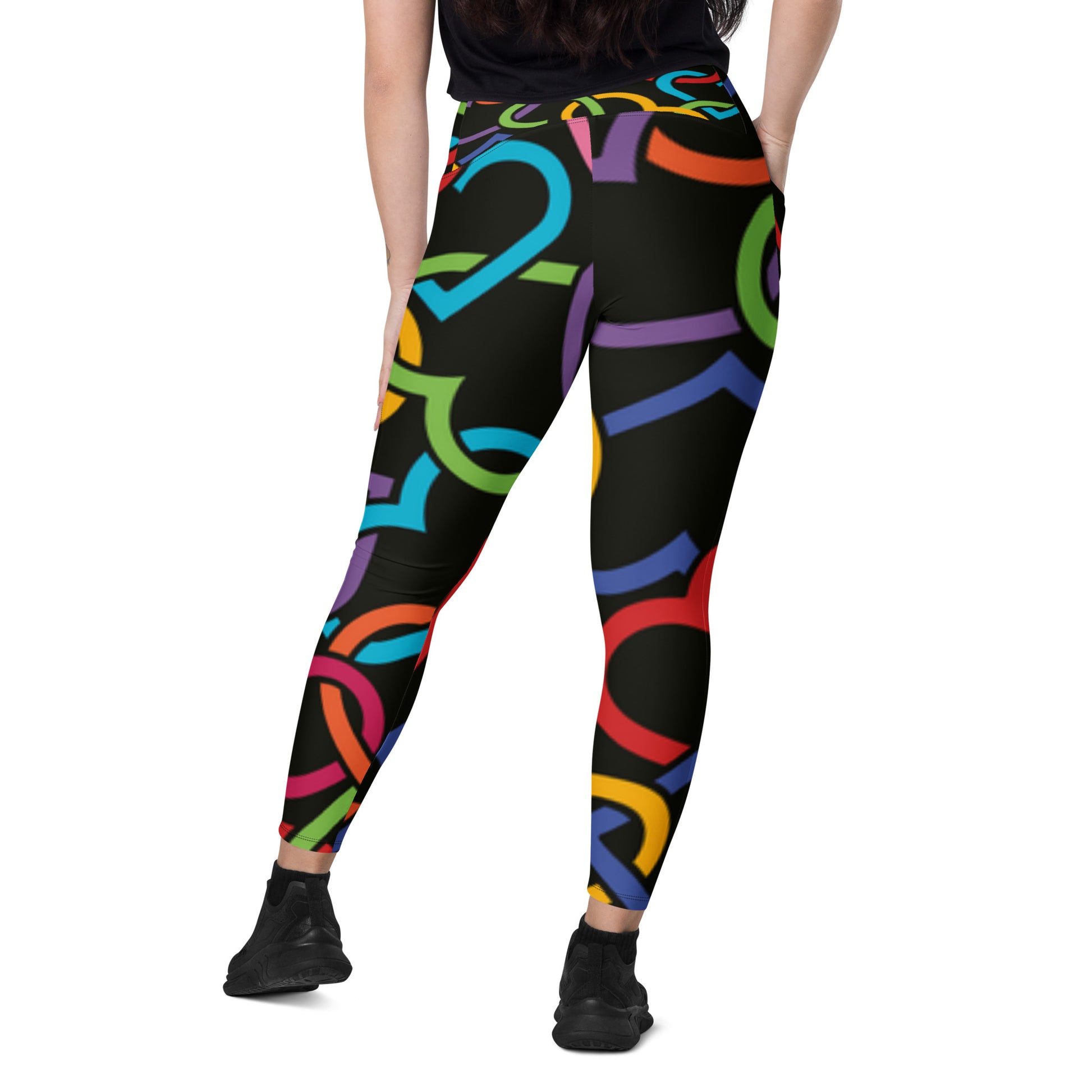 Heart Crossover Leggings With Pockets